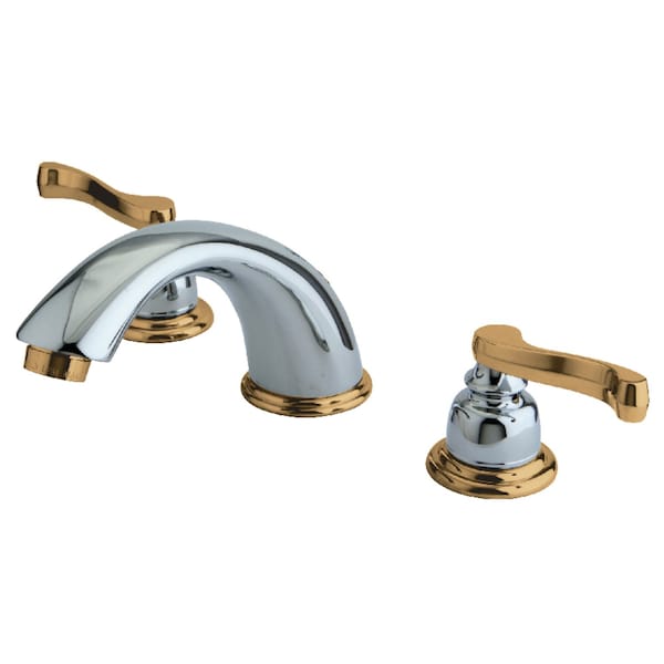 KB8964FL 8" Widespread Bathroom Faucet, Polished Chrome/Polished Brass